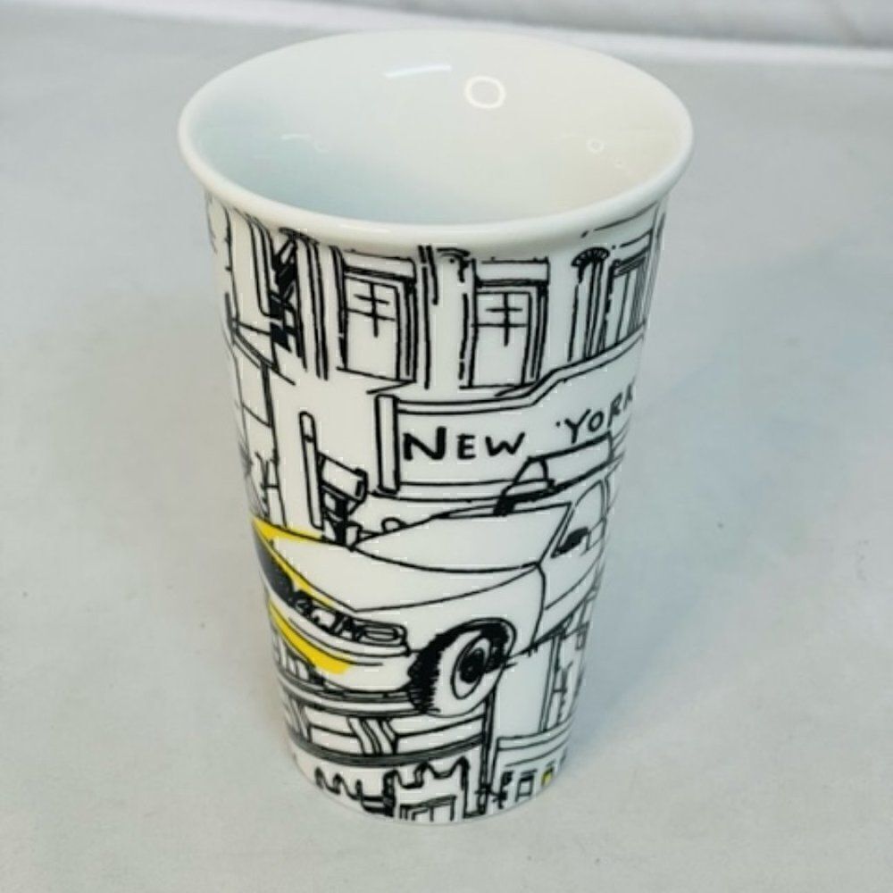 DKNY LENOX CITI TAXI CERAMIC GLASS CUP DONNA KARAN NEW YORK Mug